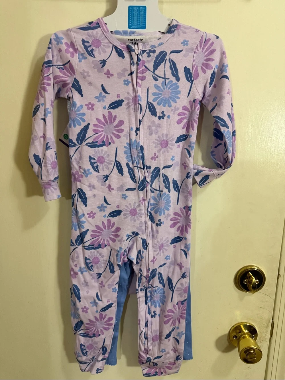 Carter's Lilac and Blue Floral 3-Piece Baby Bodysuit Set (190)